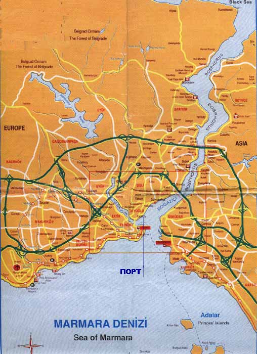 карта Стамбула